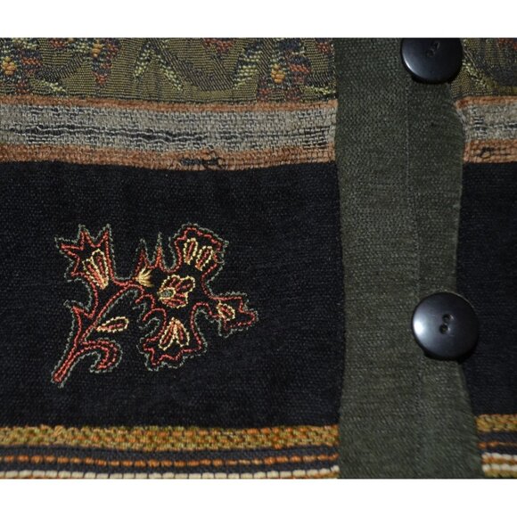 VTG White Stag Ladies Chenille Embroidered Button Up Jacket Size XL 16-18 Boho - Picture 5 of 12